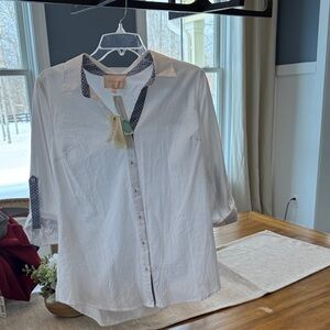 Skies Are Blue White Button Down Shirt